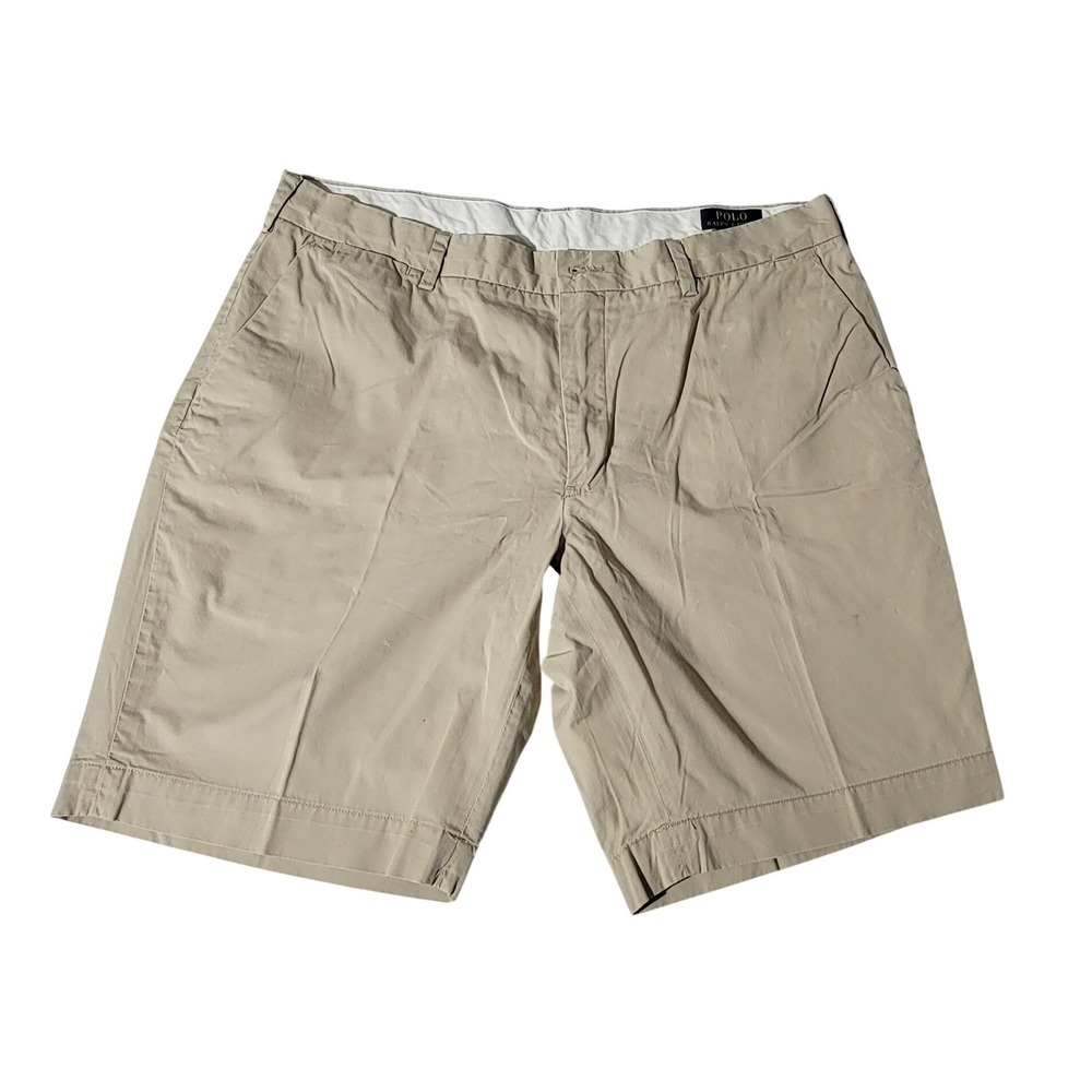 Polo Ralph Lauren Classic Fit Khaki Pima Cotton Chino Shorts Mens 36